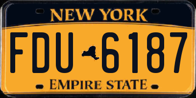 NY license plate FDU6187