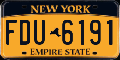 NY license plate FDU6191