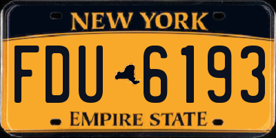 NY license plate FDU6193