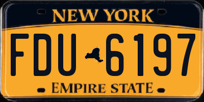 NY license plate FDU6197