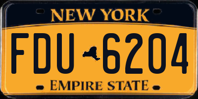 NY license plate FDU6204