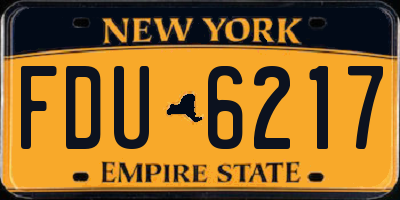 NY license plate FDU6217