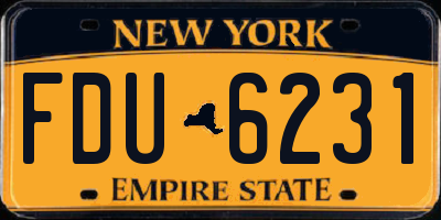 NY license plate FDU6231