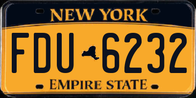 NY license plate FDU6232