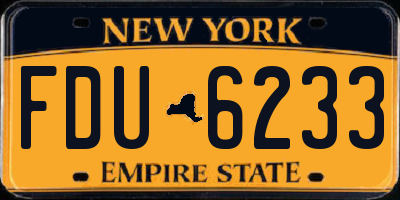 NY license plate FDU6233