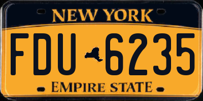 NY license plate FDU6235