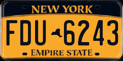 NY license plate FDU6243