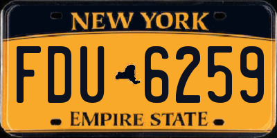NY license plate FDU6259