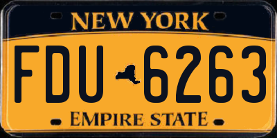 NY license plate FDU6263