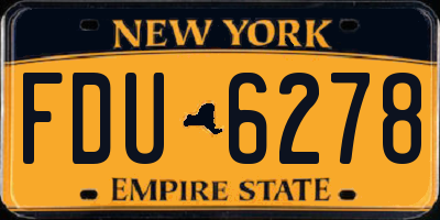 NY license plate FDU6278