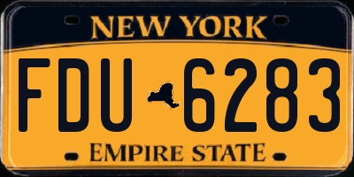 NY license plate FDU6283
