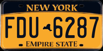 NY license plate FDU6287