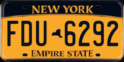 NY license plate FDU6292