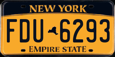 NY license plate FDU6293