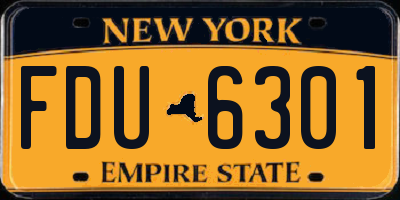 NY license plate FDU6301