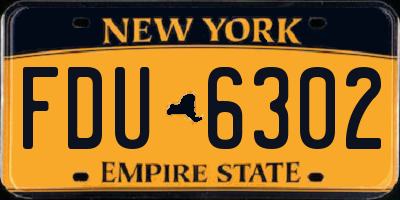 NY license plate FDU6302