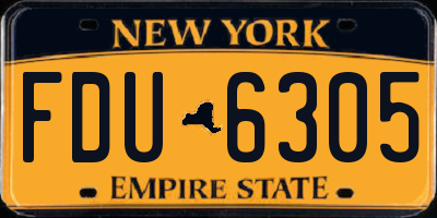 NY license plate FDU6305