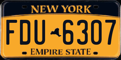 NY license plate FDU6307