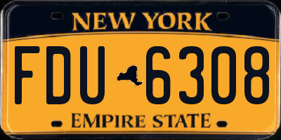NY license plate FDU6308