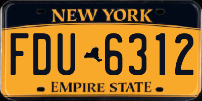 NY license plate FDU6312