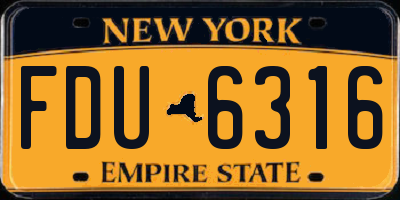 NY license plate FDU6316