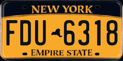 NY license plate FDU6318