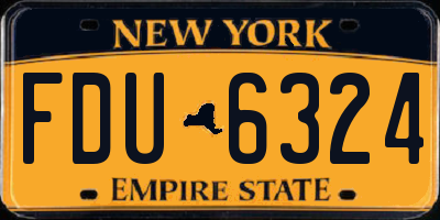NY license plate FDU6324