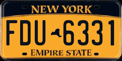 NY license plate FDU6331