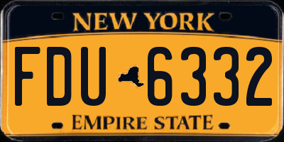 NY license plate FDU6332