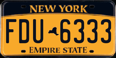 NY license plate FDU6333