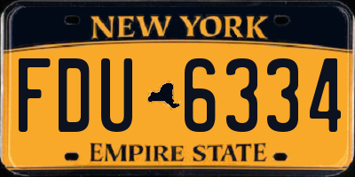 NY license plate FDU6334
