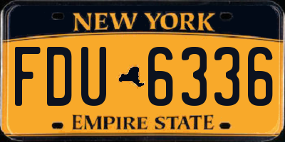 NY license plate FDU6336