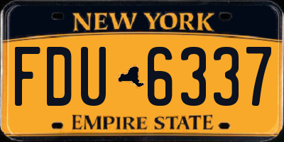 NY license plate FDU6337