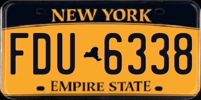 NY license plate FDU6338