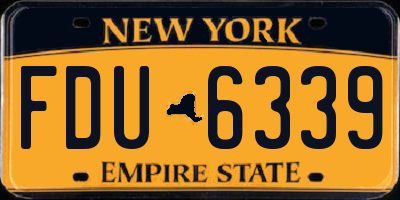 NY license plate FDU6339