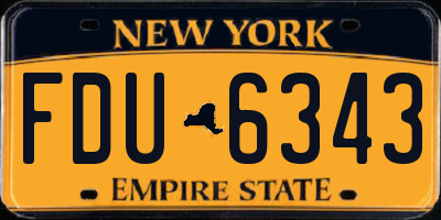 NY license plate FDU6343