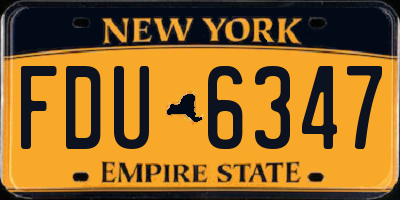 NY license plate FDU6347