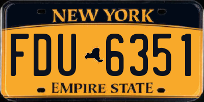 NY license plate FDU6351