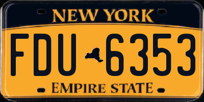 NY license plate FDU6353