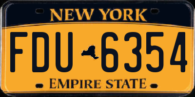NY license plate FDU6354