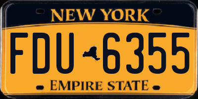 NY license plate FDU6355