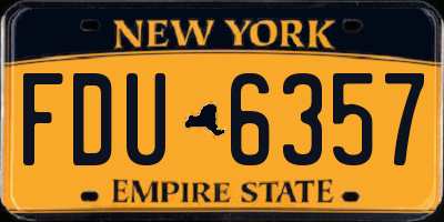 NY license plate FDU6357