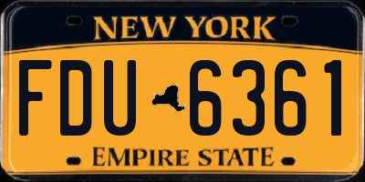 NY license plate FDU6361