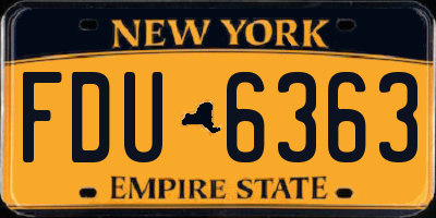 NY license plate FDU6363