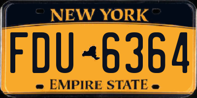 NY license plate FDU6364