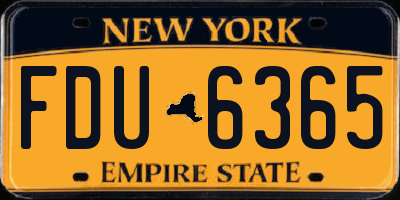 NY license plate FDU6365