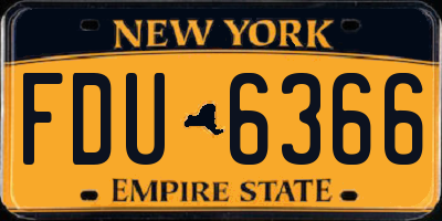 NY license plate FDU6366