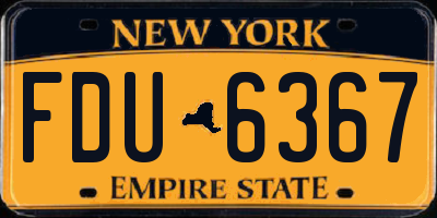 NY license plate FDU6367