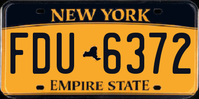 NY license plate FDU6372