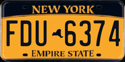 NY license plate FDU6374